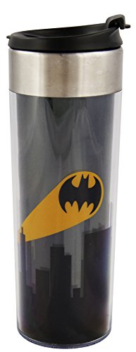 Batman Coffee To Go Tasse „Bat Signal“, Kunststoff, ca. 400ml – 0122039 Taza, Negro, 8 x 8 x 22 cm