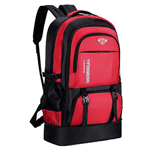 Bdb 65L Mochila impermeable de viaje senderismo al aire libre expandible mochilas casuales mochilas (color rojo)