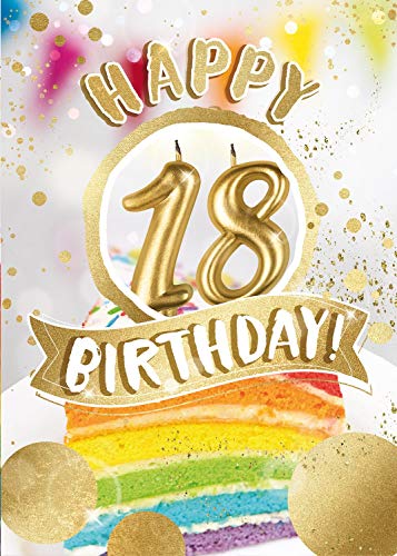 bentino Geburtstagskarte XL mit leuchtenden ""KERZEN"" zum AUSPUSTEN, Spielt den Song ""Happy"", DIN A4 Set mit Umschlag, Glückwunschkarte zum 18. Geburtstag, Grußkarte ""Great Cards"" von bentino