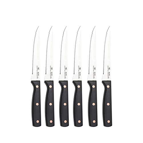 Bergner Q1874 Set de Cuchillos chuletero, Acero Inoxidable, Negro, 23 cm Bergner Q1874 Set de Cuchillos chuletero, Acero Inoxidable, Negro, 23 cm