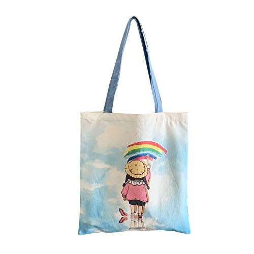 Bolso Tote De Lona Bolso De Compras Reutilizable De Algodón Niños Moda De Las Mujeres Lindo Patrón De Lienzo Bolsos Tote Bolsa de Playa Bolso Tote De Algodón