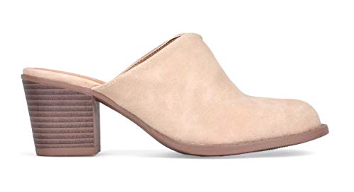 BOSANOVA Zueco Estilo campero con Detalle de Acabado en Forma corazón al Empeine y Ligero tacón de 6 cm Efecto Madera. Beige 36 BOSANOVA Zueco Estilo campero con Detalle de Acabado en Forma corazón al Empeine y Ligero tacón de 6 cm Efecto Madera. Beige 36