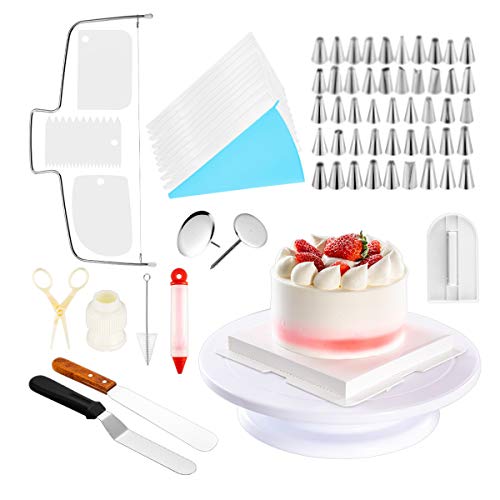 BouBou 73 Piezas Juegos de decoración de Pasteles boquillas de pastelería de Acero Inoxidable Juegos de Plato Giratorio para Pasteles Bolsa de confitería Herramientas para Hornear para Pasteles BouBou 73 Piezas Juegos de decoración de Pasteles boquillas de pastelería de Acero Inoxidable Juegos de Plato Giratorio para Pasteles Bolsa de confitería Herramientas para Hornear para Pasteles