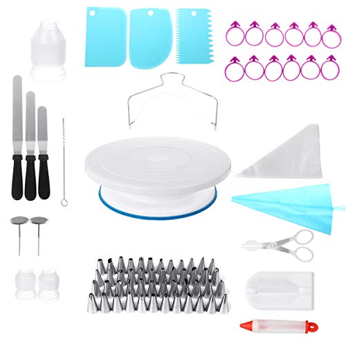BouBou Kit de Herramientas de decoración de Pasteles de 186 Piezas para Hornear Fondant Suministros Boquilla de Punta de Bolsa giratoria - .A BouBou Kit de Herramientas de decoración de Pasteles de 186 Piezas para Hornear Fondant Suministros Boquilla de Punta de Bolsa giratoria - .A