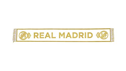 Bufanda Telar nº 14 Color Blanco del Real Madrid - Producto con Licencia - Medidas 140 x 20 cm. - Acrilyco 100%