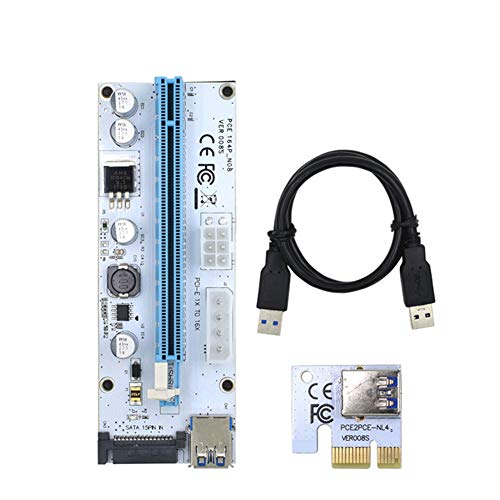 Cable De Tarjeta Gráfica Pci-e Ver008s Riser Card USB 3.0 Cable Adaptador Pci-e 1x a 16x Cable De Extensión Compatible con Pci-e