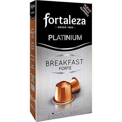 Café Fortaleza Platinium – Cápsulas Compatibles con Nespresso, de Aluminio, Sabor Breakfast Forte, Intenso, 100% Arábica, Tueste Natural, Pack 5x10 - 50 uds.