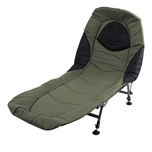 Cama de camping, silla de pesca, cama de 190 x 80 x 40 cm, plegable, silla de camping plegable con tubos de acero, carga máxima de 150 kg
