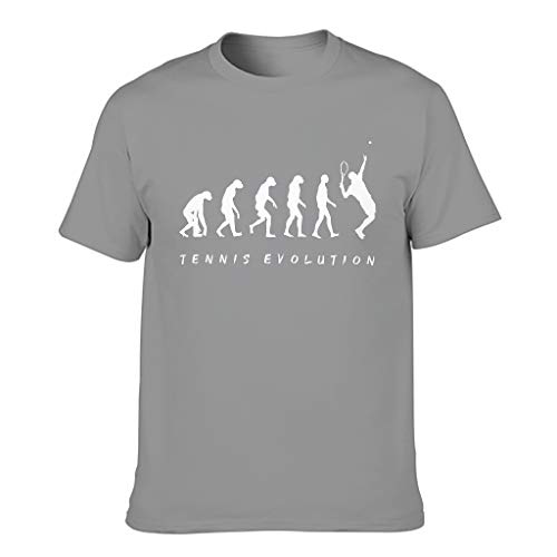 Camiseta de algodón para hombre, diseño de evolución de tenis, multicolor Gris oscuro. M
