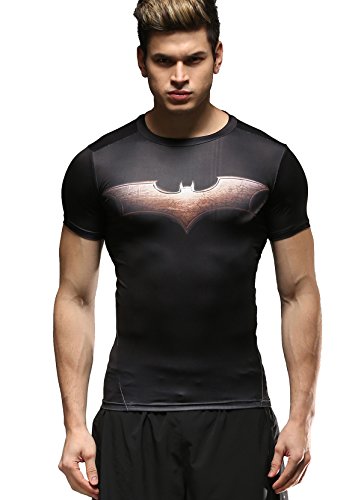Camiseta para hombre Cody Lundin inspirada en el cine, deportiva, de compresión, con murciélago, informal, Hombre, color Batman, tamaño XL