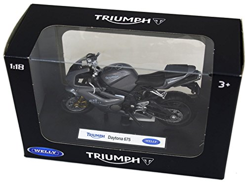 Carousel Toys and Gifts Welly Diecast modelo de moto a escala 1:18 con licencia oficial ~ Triumph Daytona 675