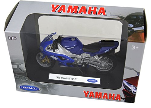 Carousel Toys and Gifts Welly Diecast - Modelo de moto a escala 1:18 con licencia oficial ~ Yamaha 1999 YZF-R1