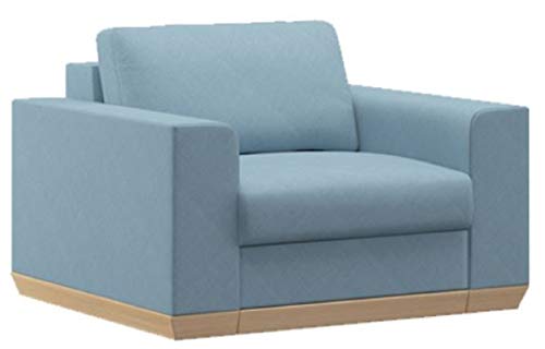 Casa Padrino sillón de salón Azul Claro/Natural 105 x 100 x A. 80 cm - Muebles de salón Modernos Casa Padrino sillón de salón Azul Claro/Natural 105 x 100 x A. 80 cm - Muebles de salón Modernos