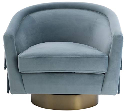 Casa Padrino sillón Giratorio Azul/Oro Mate 84 x 82 x A. 74 cm - Sillón de salón con Terciopelo Fino - Muebles de salón