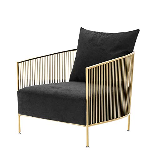 Casa Padrino Sillón Negro/Oro 69 x 77 x H 78 cm - Designer Hotel Furniture