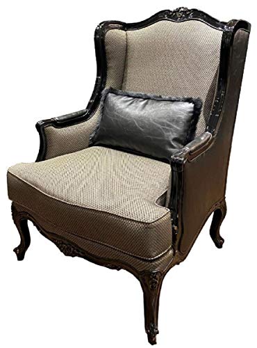 Casa Padrino sillón Orejas Barroco de Lujo Oro/Negro 78 x 80 x A. 108 cm - Sillón de salón Noble de Estilo Barroco - Muebles de salón barrocos