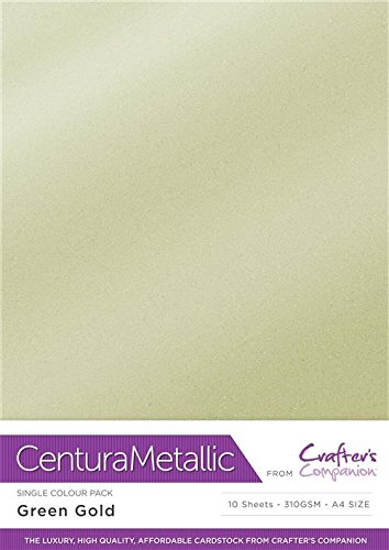 Centura Metallic Solo Color Oro Verde Paquete de 10 Hoja-Green Gold, Cardstock, 34.4 x 22.5 x 0.5 cm