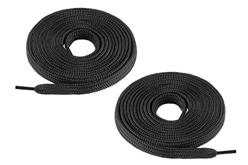 Chris Sol - 1 par de cordones planos para zapatillas - aprox. 7 mm de ancho, color Negro, talla 160 cm