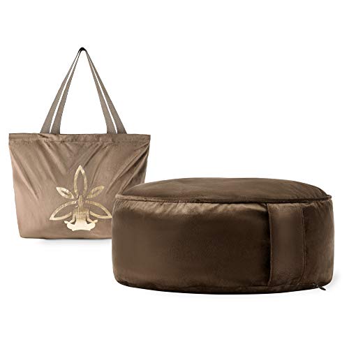 Cojin Yoga Zafu Meditación - Cojín de Suelo Marrón para la Práctica de la Meditación - Accesorio Yoga para Mujer - Cojín Meditación Azul con Trigo y con Aroma a Yoga Cojin Yoga Zafu Meditación - Cojín de Suelo Marrón para la Práctica de la Meditación - Accesorio Yoga para Mujer - Cojín Meditación Azul con Trigo y con Aroma a Yoga