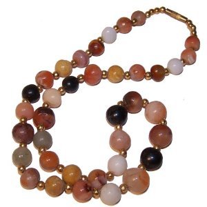 Collar ágatas Colorido Piedras Semi Preciosas Aprox. 45 cm Perlas curativas Cuentas de Entre 4 y 10 mm