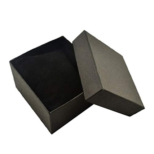 Collecsound - Caja cuadrada de cartón para guardar el reloj o la pulsera, para usar como joyero o caja para regalos, con almohadilla, negro, talla única