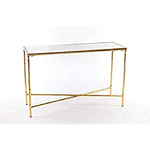Consola, Hierro y Cristal Nórdico, Dorado, 20 x 40 x 77 Consola, Hierro y Cristal Nórdico, Dorado, 20 x 40 x 77