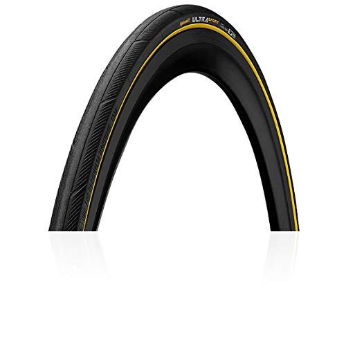 Continental Cubierta Carretera Ultra Sport III Negro-Amarillo-Medidas: 700 x 23 Neumáticos para Bicicleta, Adultos Unisex, Talla Única