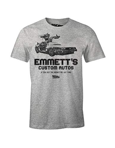 Cotton Division Volver al Futuro Camiseta para Hombre Emmett's Custom Cars Delorean Grey - L