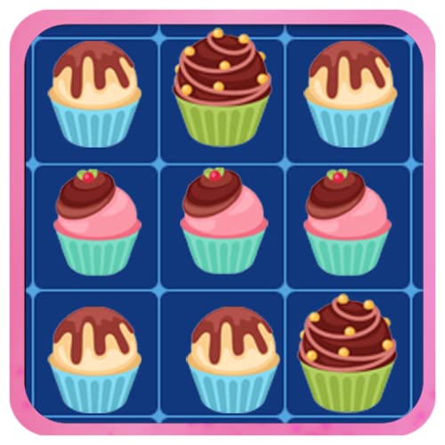 Cup Cake Match-3 Game - Matching-3 Game: Connect Colorful Lines of Cupcake to Solve Hard Levels in this Puzzle Adventure Game