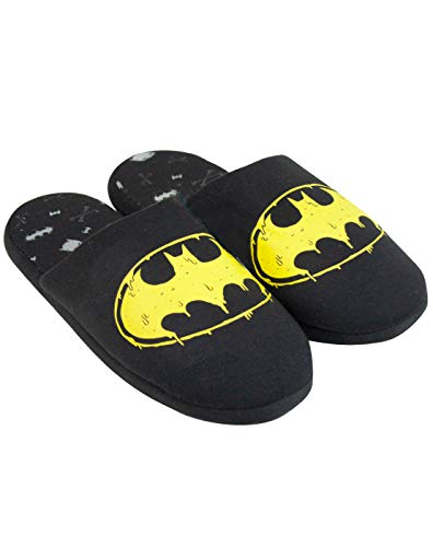 DC Comics Batman Logo - Zapatillas negras de poliéster para hombre 41 EU