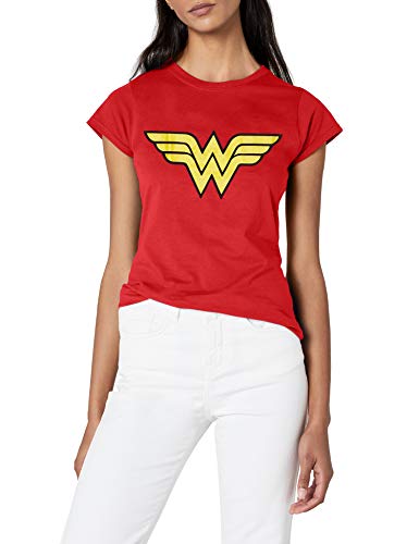 DC Comics - Camiseta con cuello redondo de manga corta para mujer, 2XL, color rojo