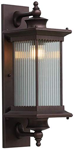 Despeje Exterior Pared Luz Retro Rústico Retro Vintage Lámpara de Pared IP44 Impermeable Lámpara de Vidrio Iron Coffee Gold E27 Para Lámparas De Pared En El exterior Iluminación de la Pared Exterior