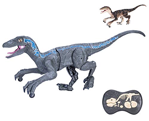 Dinosaurio Teledirigido RC Velociraptor Muy Realista! (Movimiento, Luz y Sonido) Dinosaurio Interactivo Radiocontrol con Mando Control Remoto para Niños | Robot Dinosaurio de Juguetes (Blue) Dinosaurio Teledirigido RC Velociraptor Muy Realista! (Movimiento, Luz y Sonido) Dinosaurio Interactivo Radiocontrol con Mando Control Remoto para Niños | Robot Dinosaurio de Juguetes (Blue)