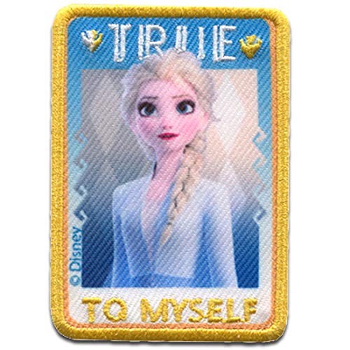Disney © Frozen 2 La Reina de Hielo 2 Elsa True to Myself - Parches termoadhesivos bordados aplique para ropa, tamaño: 5 x 6,5 cm