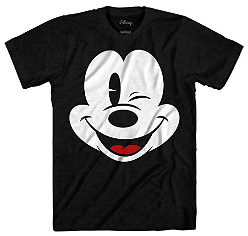 Disney Mickey Mouse True Original Men's Big Face Wink T-Shirt (Small)