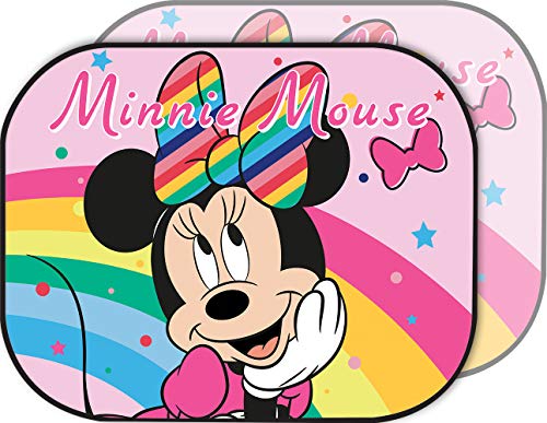 Disney Minnie Sunshade - Par de parasoles Laterales para Coche de niña, Color Rosa
