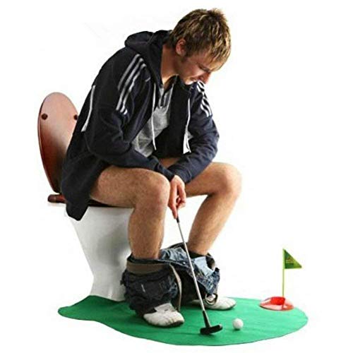 DIVISTAR Inodoro Golf Baño Golf Potty Putter Putting Mat Juego de Golf