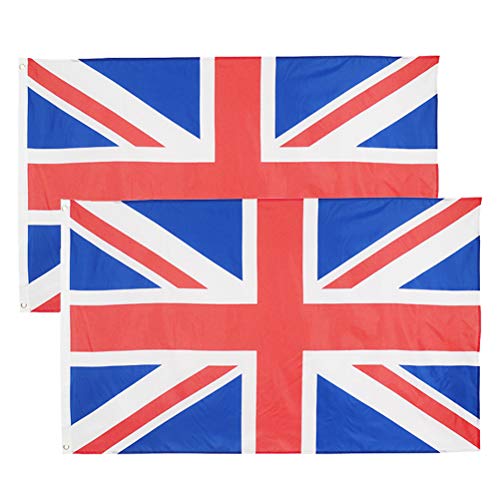 DODUOS Bandera de Reino Unido 150 x 90 cm Bandera de Inglaterra de Poliéster Ligero Bandera de Reino Unido con Ojales de Latón
