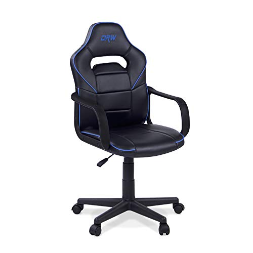 DRW, Sillon Gaming, Silla de Escritorio, Estudio o Despacho, Acabado en Negro y Azul, Medidas: 60 cm (Ancho) x 60 cm (Fondo) x 98-108 cm (Alto) DRW, Sillon Gaming, Silla de Escritorio, Estudio o Despacho, Acabado en Negro y Azul, Medidas: 60 cm (Ancho) x 60 cm (Fondo) x 98-108 cm (Alto)