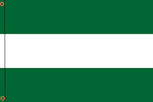 DURABOL Bandera de Andalucía Sin Escudo flag 90x150cm SATIN 2 anillas metálicas fijadas en el dobladillo