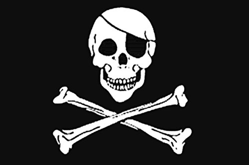 Durabol Bandera de Pirata (calavera) 150 x 90 cm Satén Flag+Regalo una pegatina