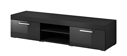 E-com Paris - Mueble de televisión bajo, 140 cm, Color Negro