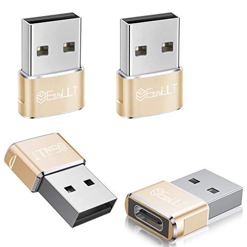 EasyULT Adaptador USB C Hembra a USB Macho (4 Pack), Adaptador de Cable Tipo C a USB A, para Huawei, Samsung, Computadoras Portátiles, Bancos de Energía y Otros Dispositivos con USB C(Oro) EasyULT Adaptador USB C Hembra a USB Macho (4 Pack), Adaptador de Cable Tipo C a USB A, para Huawei, Samsung, Computadoras Portátiles, Bancos de Energía y Otros Dispositivos con USB C(Oro)