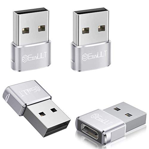 EasyULT Adaptador USB C Hembra a USB Macho (4 Pack), Adaptador de Cable Tipo C a USB A, para Huawei, Samsung, Computadoras Portátiles, Bancos de Energía y Otros Dispositivos con USB C(Plata) EasyULT Adaptador USB C Hembra a USB Macho (4 Pack), Adaptador de Cable Tipo C a USB A, para Huawei, Samsung, Computadoras Portátiles, Bancos de Energía y Otros Dispositivos con USB C(Plata)
