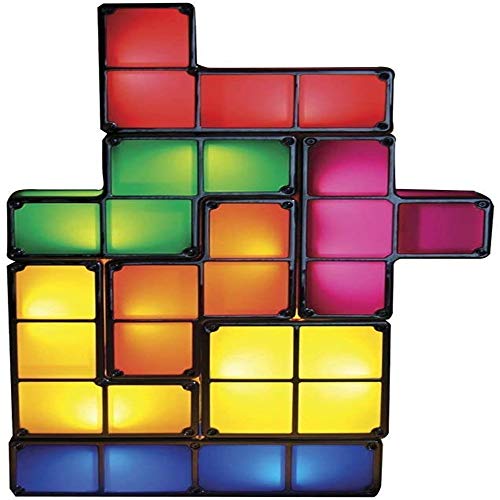 EDANQ Tetris lámpara LED de luz, Noche 7 Colores Tetris apilable lámpara de Escritorio Bloqueo, Bricolaje 3D Magic Juguetes del Bloque de Rompecabezas para niños Adolescentes