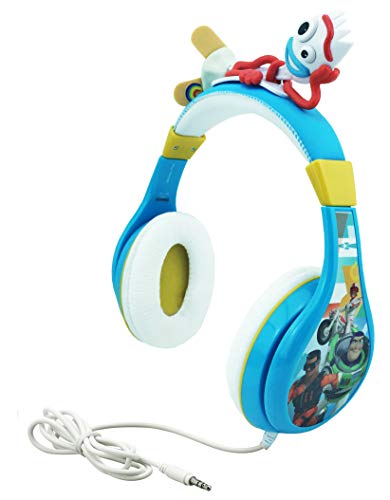 EKids Toy Story 4 Forky - Auriculares para niños con Diadema Ajustable y Control de Volumen Parental, Escuela y el hogar, Viajes, Color Azul