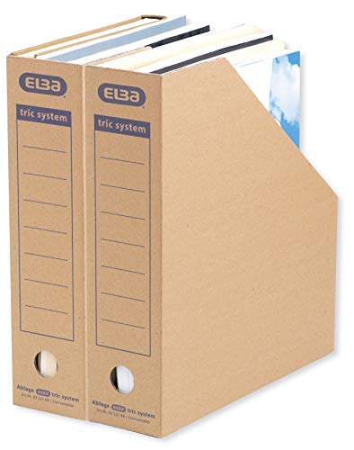 Elba 83521 - Revistero archivador (sistema de lengüetas, con inscripciones impresas para archivado, 12 unidades), color marrón
