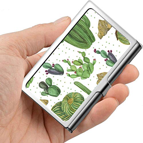 Encantador verde Acuarela Oasis Cactus Damas Estuche para tarjetas de presentación Estuches para tarjetas de presentación Profesional Metal 3.81x 2.7 X 0.29 Pulgadas Estuche para tarjetas de presenta Encantador verde Acuarela Oasis Cactus Damas Estuche para tarjetas de presentación Estuches para tarjetas de presentación Profesional Metal 3.81x 2.7 X 0.29 Pulgadas Estuche para tarjetas de presenta