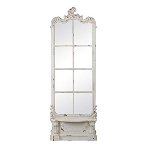 Espejo Ventana rozado Blanco de Madera de Abeto de 75x215 cm - LOLAhome