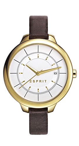 Espirit ES108192002 - Reloj de Cuarzo con Correa de Piel para Mujeres, Color Blanco/marrón